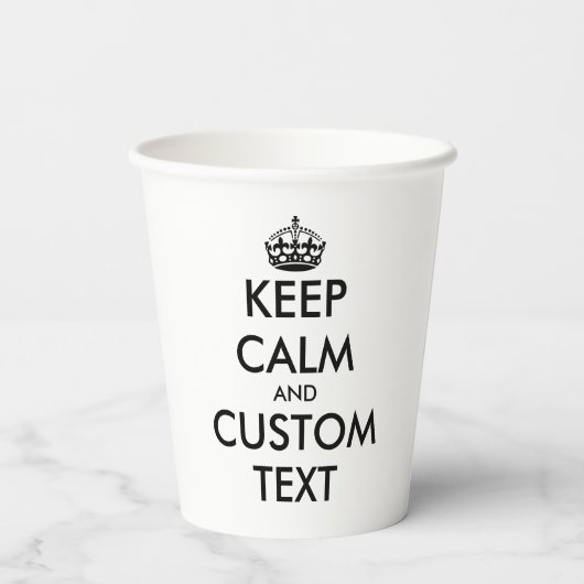 Benutzerdefiniert Ruhe behalten und Papiertassen a Pappbecher (Rückseite)