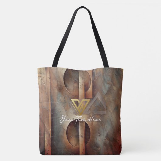 Benutzerdefiniert: Rustische Abstrakte Tasche (Rückseite)