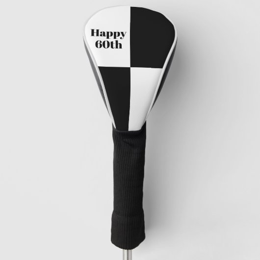 Benutzerdefiniert Schwarz Kariert Golf Headcover (Vorderseite)