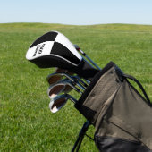 Benutzerdefiniert Schwarz Kariert Golf Headcover (In SItu)