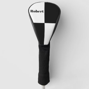 Benutzerdefiniert Schwarz Kariert Golf Headcover