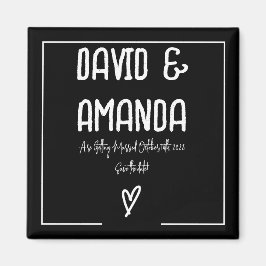 Benutzerdefiniert: Schwarz und Weiß Save the Date Magnet