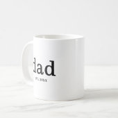 Benutzerdefiniert Schwarz Weiß Dad Gegründet Kaffeetasse (Vorderseite Links)
