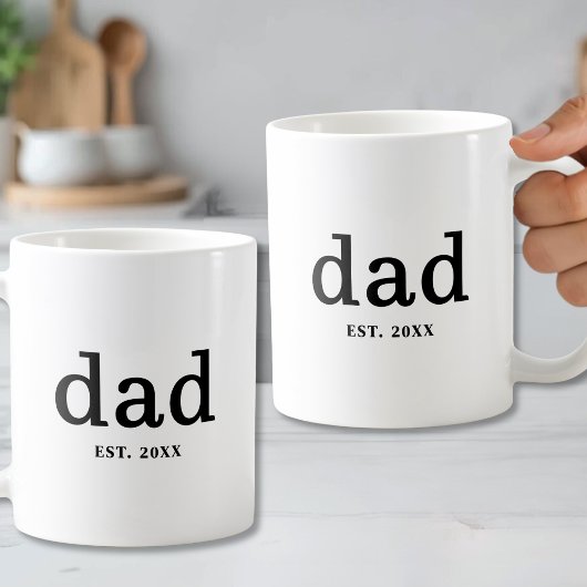 Benutzerdefiniert Schwarz Weiß Dad Gegründet Kaffeetasse