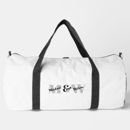 Benutzerdefiniert Schwarz-Weiß-Monogramm Duffle Bag