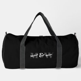 Benutzerdefiniert Schwarz-Weiß-Monogramm Duffle Bag