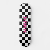 Benutzerdefiniert Schwarz-weiß Neon Rosa Abstrakt  Skateboard (Vorderseite)