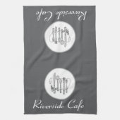 Benutzerdefiniert Schwarz, Weiß und Grau auf graue Geschirrtuch (Vertikal)