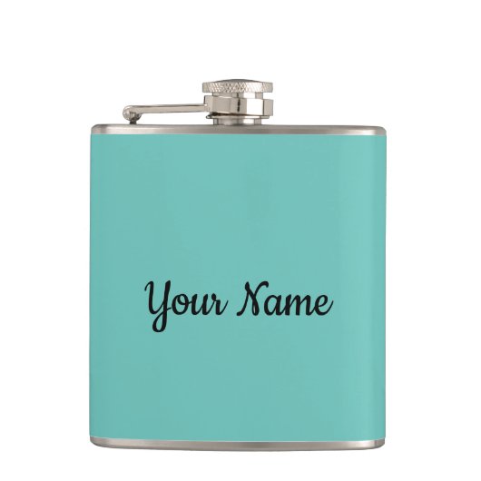 Benutzerdefiniert Slogan Foto Artwork Green Blue Flachmann (Vorderseite)