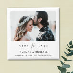 Benutzerdefiniert Speichern der Datumsübersicht mi Magnet<br><div class="desc">Diese schlichte Foto-Hochzeit speichern Sie die Datums-Magnet-Vorlage mit einem eleganten, minimalistischen, modernen Design. Es zeigt Ihre Vornamen, Datum und Ort unter Ihrem bevorzugten Foto und eine "Save the Date"-Nachricht in schwarz vermittelt mit einer auffallenden Mischung von zwei verschiedenen Schriftart, mit "the" in einem leichten, fließenden Drehbuch zwischen der Erholung der...</div>