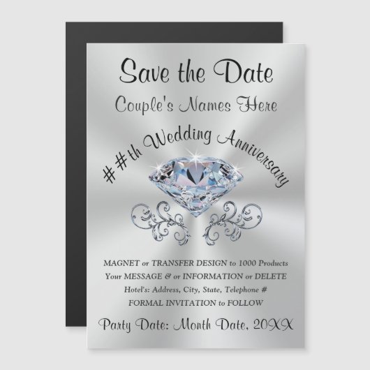 Benutzerdefiniert Speichern Sie die Datumsmagnete, Magneteinladung (Vorne/Hinten)