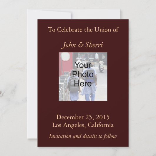 Benutzerdefiniert Speichern von Datumskarten, Onli Save The Date (Rückseite)