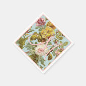 Benutzerdefiniert Stilvolle Vintage Rosa Rose-Blum Serviette (Ecke)