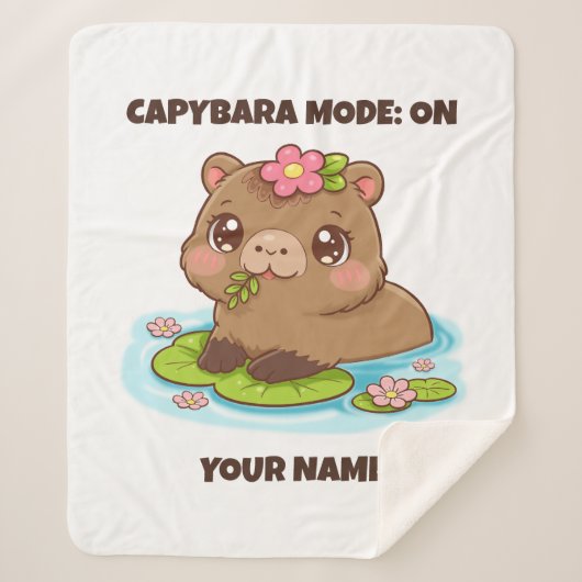 Benutzerdefiniert Süß Kawaii Capybara Modus Sherpadecke (Vorderseite)