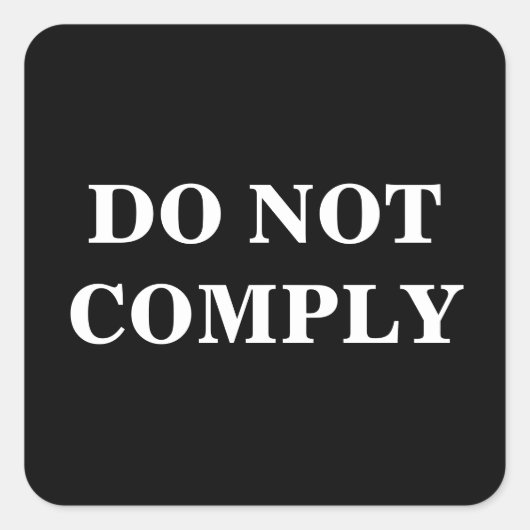 Benutzerdefiniert Text/Farbe Schwarz Pro Freiheit Quadratischer Aufkleber (Vorderseite)