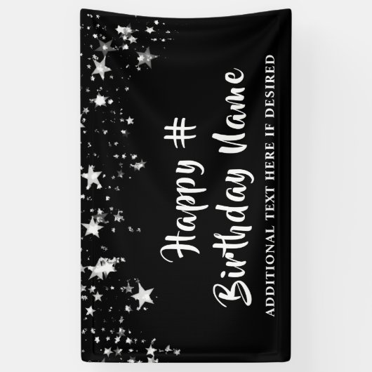 Benutzerdefiniert Text und Farbe der schwarzen Sil Banner (Vertikal)