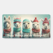 Benutzerdefiniert Text Winter Llamas Banner (Horizontal)
