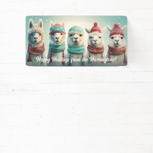 Benutzerdefiniert Text Winter Llamas Banner (InSitu)