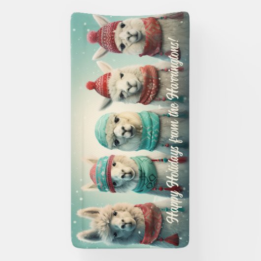 Benutzerdefiniert Text Winter Llamas Banner (Vertikal)