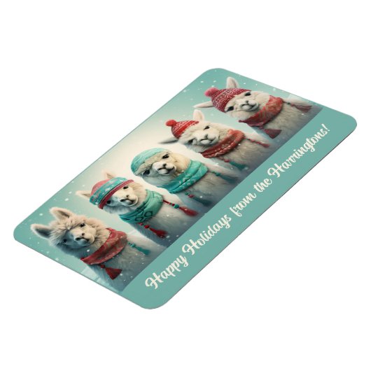 Benutzerdefiniert Text Winter Llamas Magnet (Linke Seite)