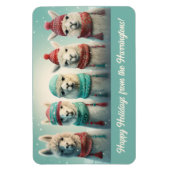 Benutzerdefiniert Text Winter Llamas Magnet (Vertikal)