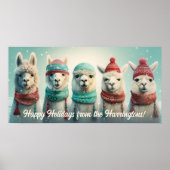 Benutzerdefiniert Text Winter Llamas Poster (Vorne)