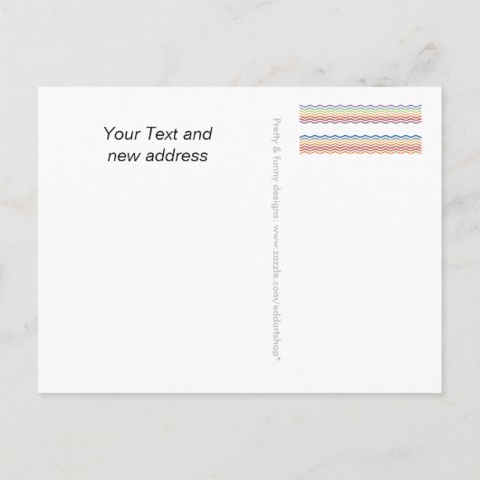 Benutzerdefiniert Text, Zeichen, Bild und Hintergr Ankündigungspostkarte (Rückseite)