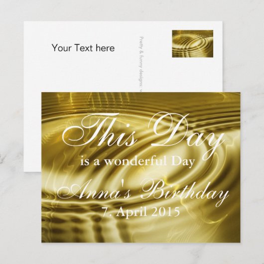 Benutzerdefiniert Text, Zeichen, Bild und Hintergr Postkarte (Vorne/Hinten)