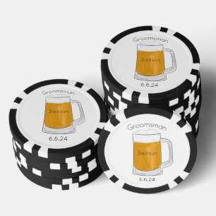 Benutzerdefiniert Trauzeuge Brautführer Bier Hochz Pokerchips