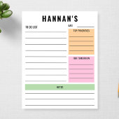 Benutzerdefiniert, um Personalisierten Tagesplaner Notizblock