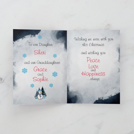 Benutzerdefiniert Vermisste Weihnachtskarte Karte (Innenseite)
