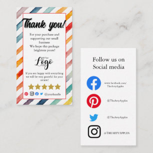 Benutzerdefiniert Vielen Dank Einsteckkarte bestel Visitenkarte