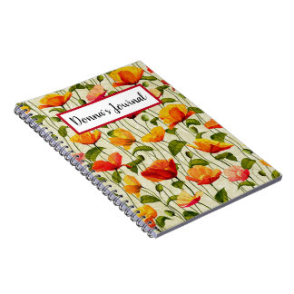 Benutzerdefiniert. Vintage. Mohn. Notizblock