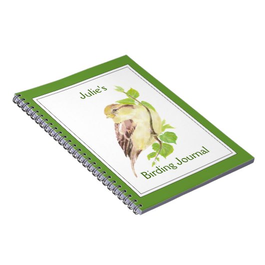 Benutzerdefiniert, Vogelbeobachter Journal mit Was Notizblock (Rechte Seite)