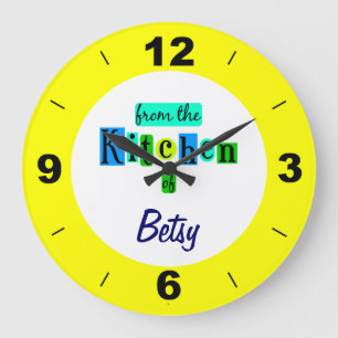 Benutzerdefiniert Von der Küche Blau Grün Gelb Uhr