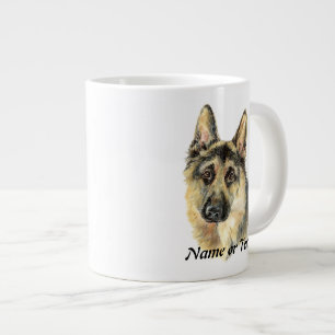 Benutzerdefiniert Wasserfarbe Deutscher Schäferhun Jumbo-Tasse