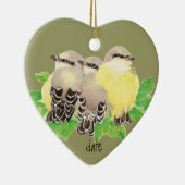 Benutzerdefiniert, Western Kingbird, Cuddling Bird Keramikornament (Rechts)