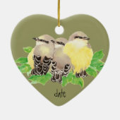 Benutzerdefiniert, Western Kingbird, Cuddling Bird Keramikornament (Hinten)