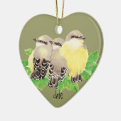 Benutzerdefiniert, Western Kingbird, Cuddling Bird Keramikornament (Links)