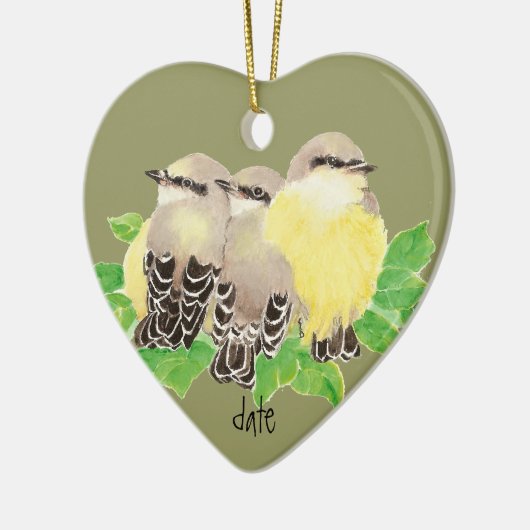 Benutzerdefiniert, Western Kingbird, Cuddling Bird Keramikornament (Links)