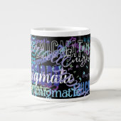 Benutzerdefiniert wiederholendes Wort/Name Jumbo-Tasse (Vorderseite Rechts)