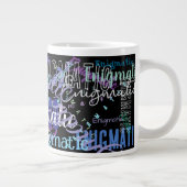 Benutzerdefiniert wiederholendes Wort/Name Jumbo-Tasse (Rechts)