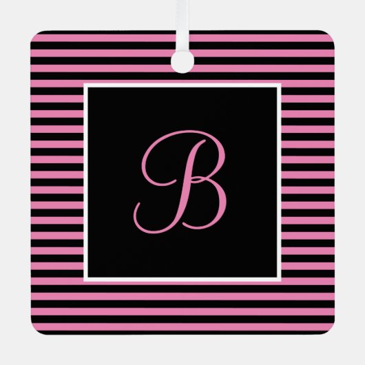 Benutzerdefiniert, zunächst rosa und schwarz gestr ornament aus metall (Vorderseite)