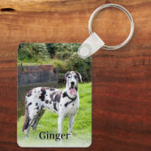 Benutzerdefiniert Zwei Fotos und Text zweiseitig Schlüsselanhänger (Rückseite)