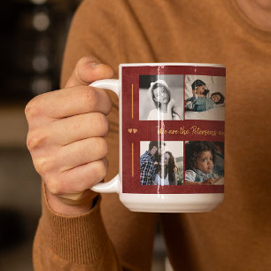 Benutzerdefinierte 10-Foto-Collage Ihr Text Famili Kaffeetasse