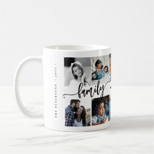Benutzerdefinierte 10-Foto-Collage Ihr Text Famili Kaffeetasse