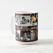 Benutzerdefinierte 10 Foto Collage Ihre Textfamili Kaffeetasse (Vorderseite Links)
