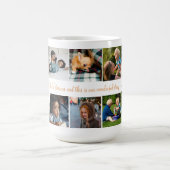 Benutzerdefinierte 10-Foto-Collage Ihre Textfamili Kaffeetasse (Mittel)