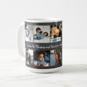 Benutzerdefinierte 10 Foto Collage Ihre Textfamili Kaffeetasse (Vorderseite Links)