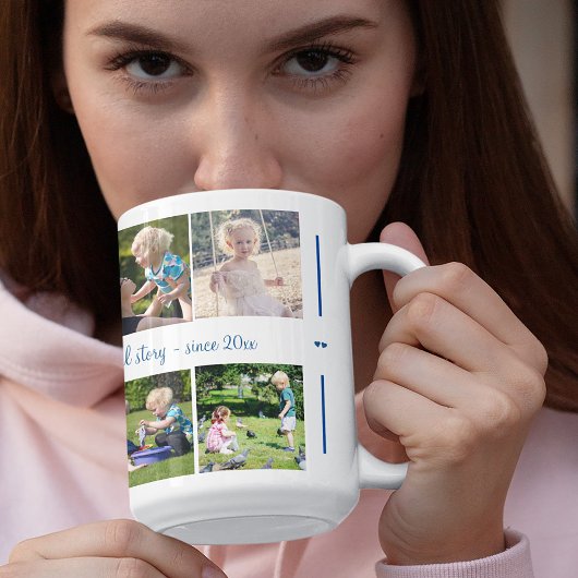 Benutzerdefinierte 10-Foto-Collage Ihre Textfamili Kaffeetasse
